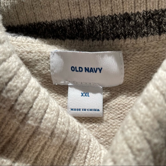 Old Navy Men’s Shawl Neck Sweater - XXL Beige/Camel - Great Condition! Size 2XL - Picture 3 of 3